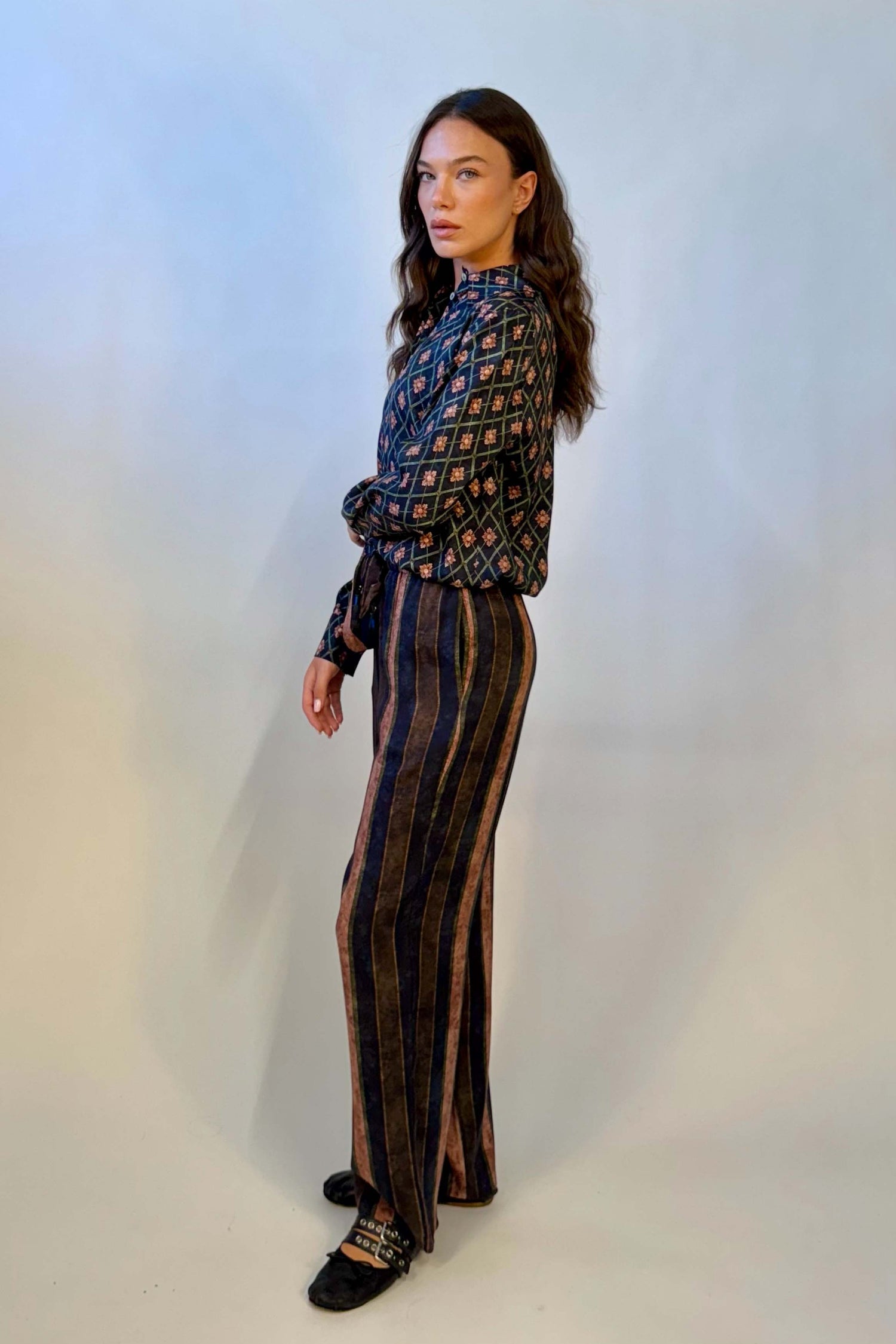 Pantalone Viscosa Righe