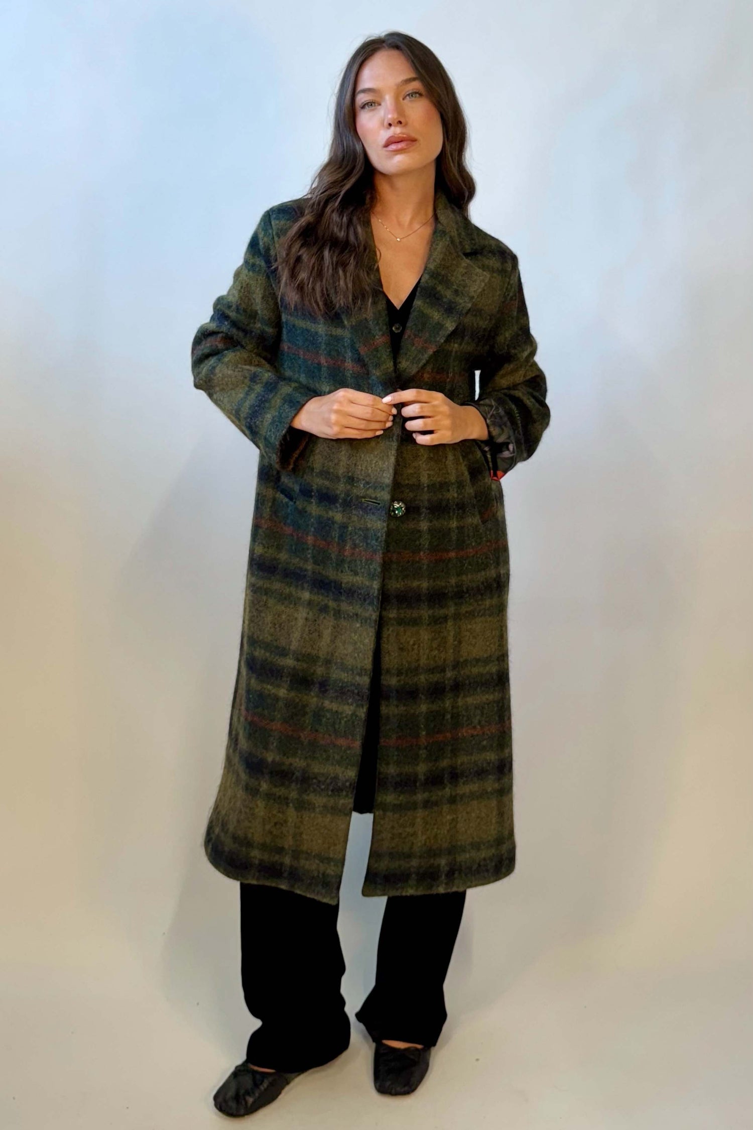 Cappotto Quadri Monopetto