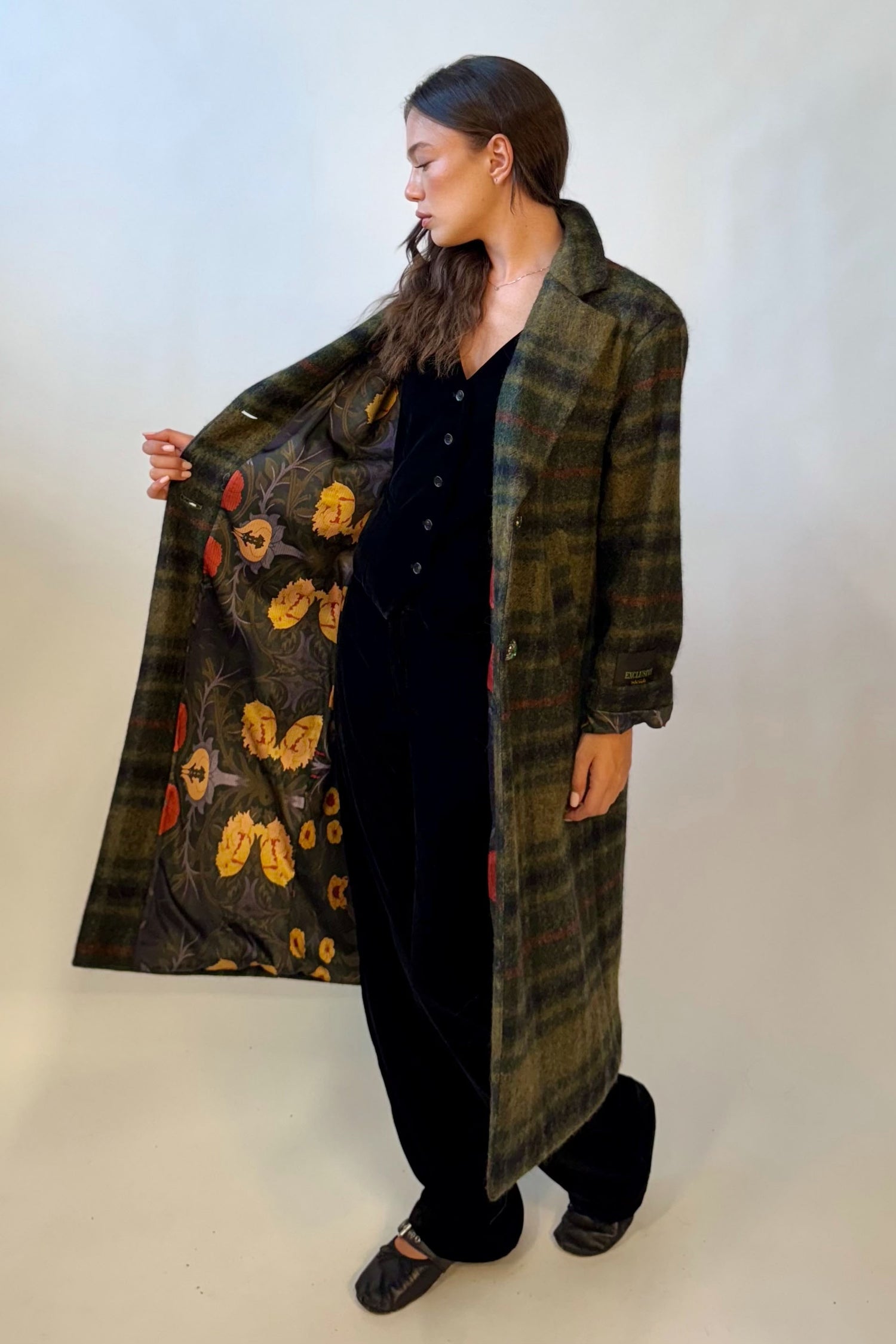 Cappotto Quadri Monopetto