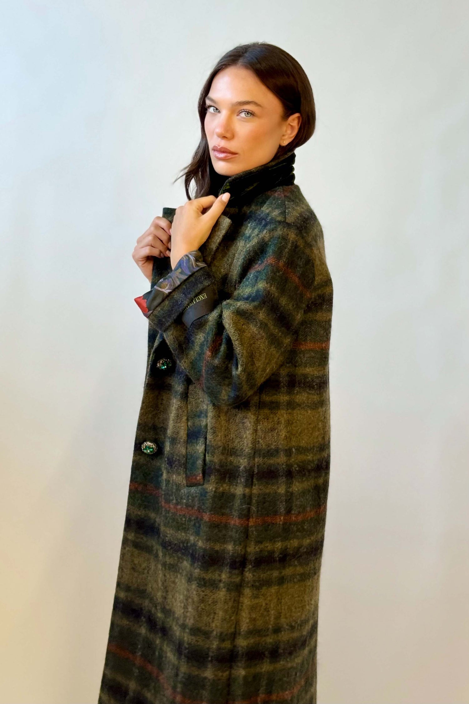 Cappotto Quadri Monopetto