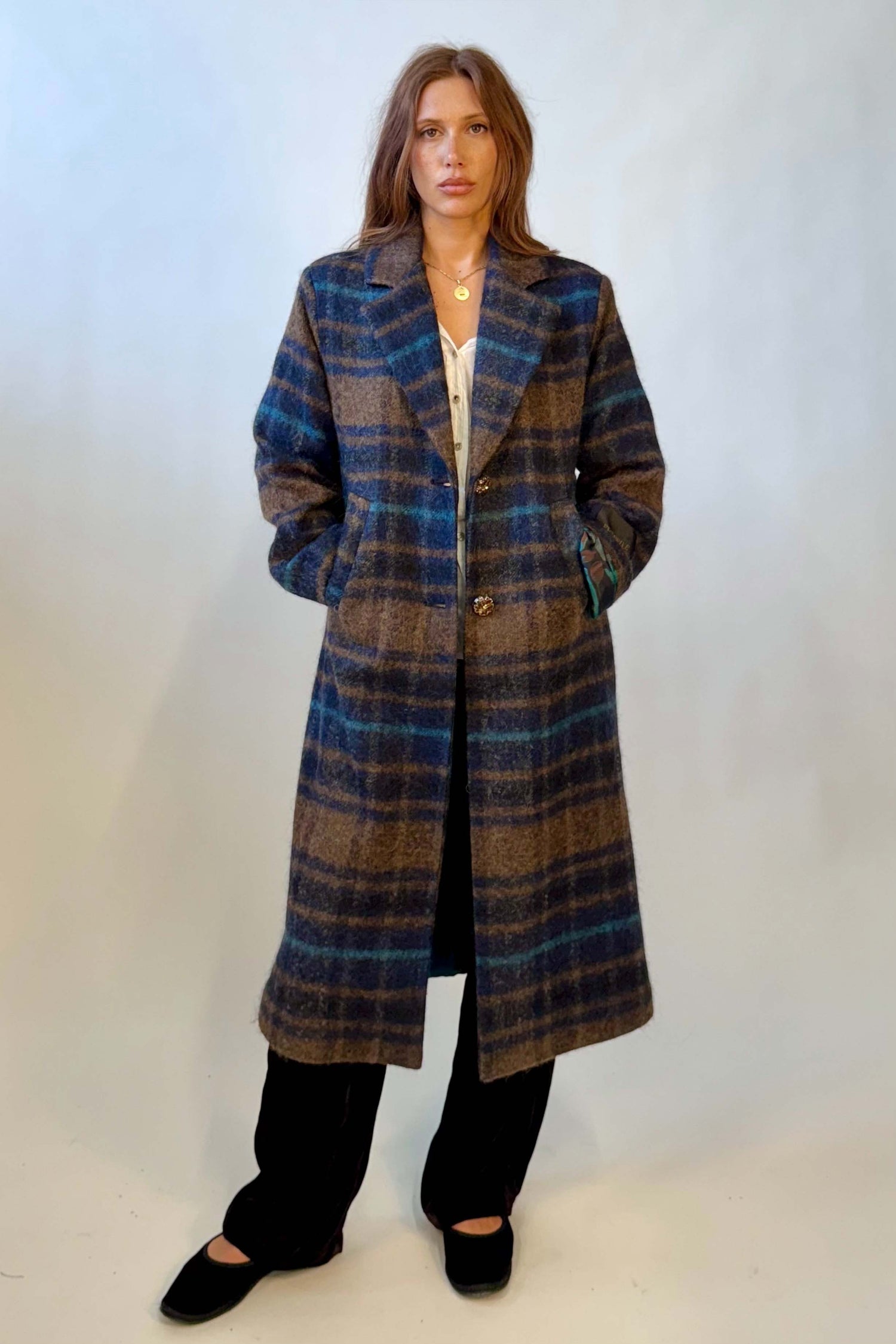 Cappotto Quadri Monopetto