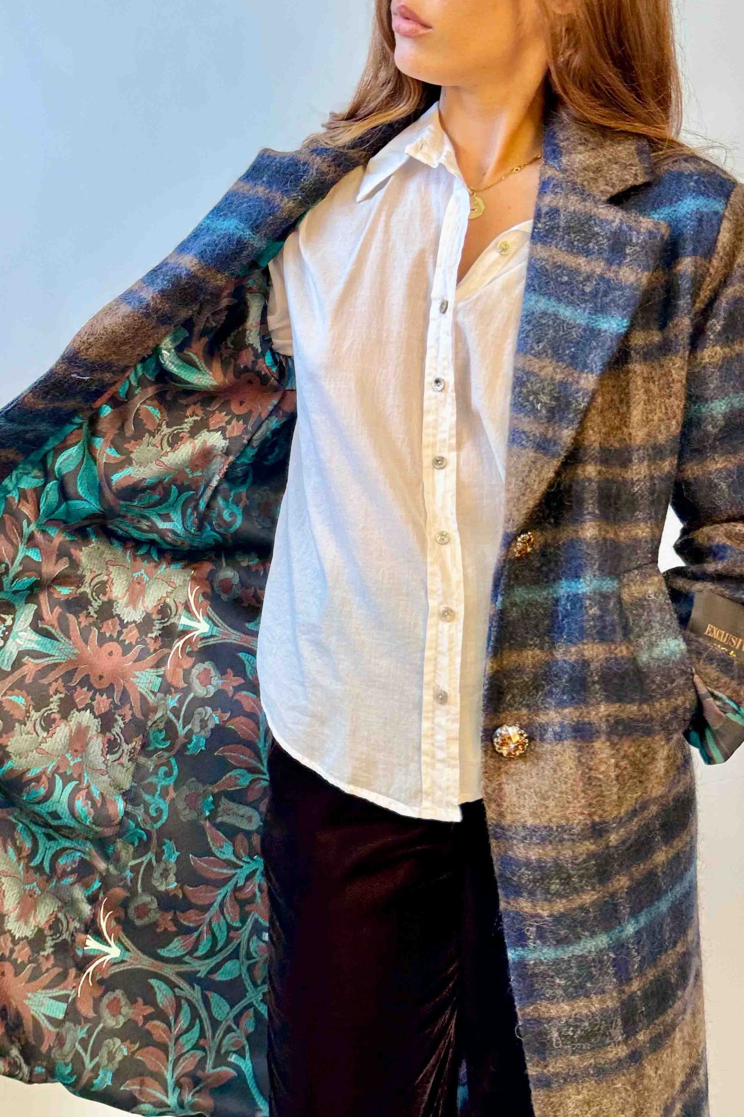 Cappotto Quadri Monopetto