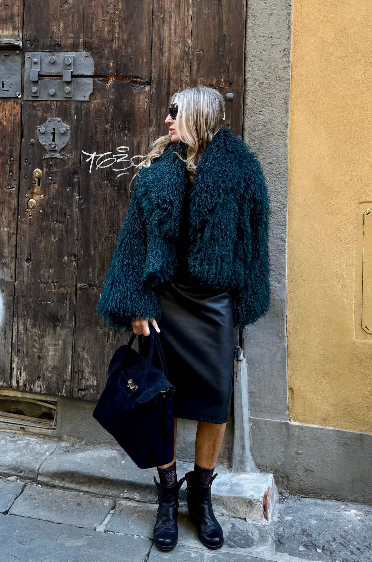 Giacca corta ecopelliccia mongolia