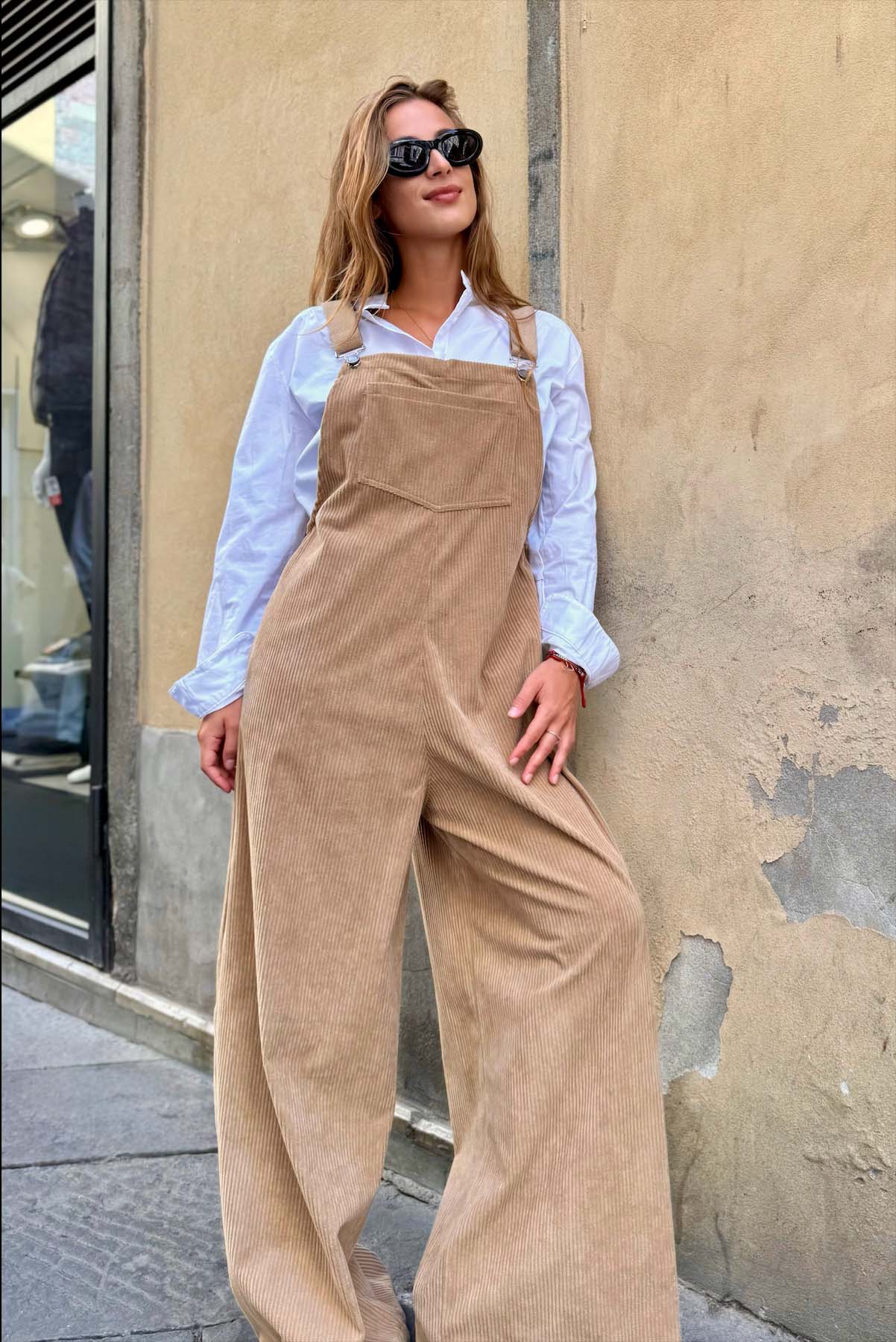 Salopette in velluto a coste