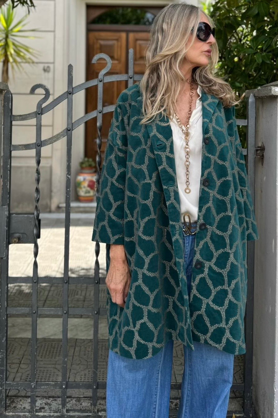 Giacca Kimono Velluto Operato