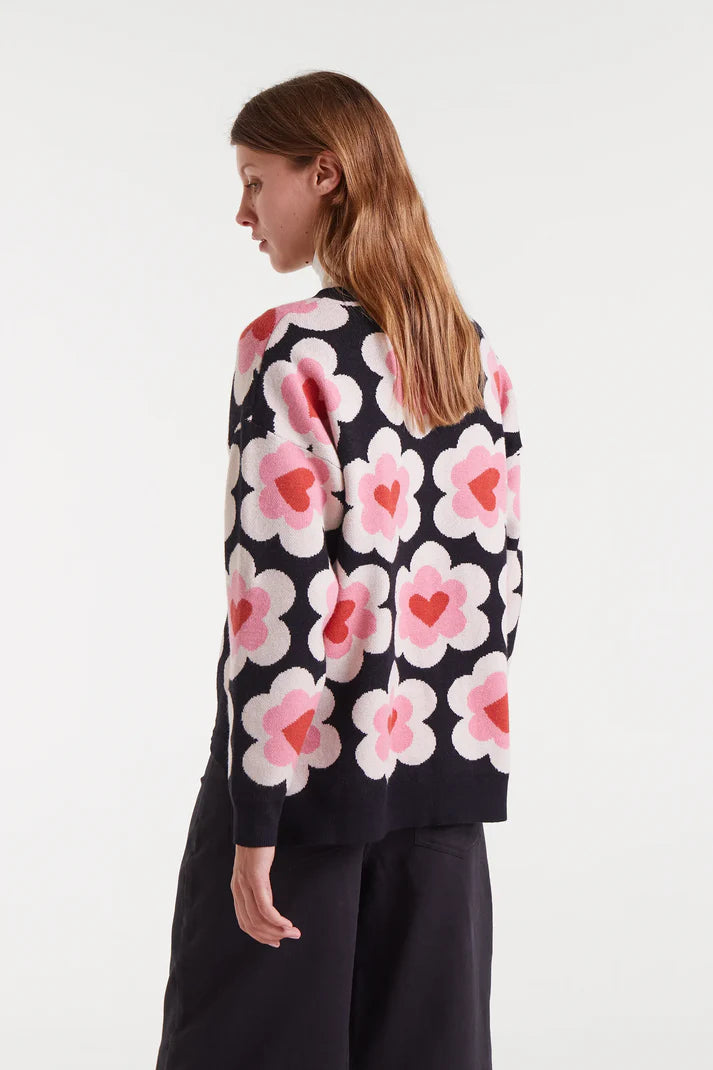 Maglione in maglia jacquard con stampa SweetHeart