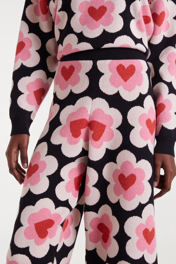 Pantaloni in maglia jacquard con stampa SweetHeart