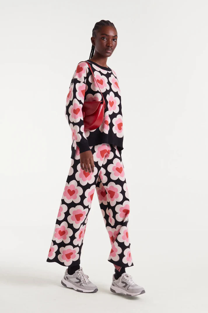 Pantaloni in maglia jacquard con stampa SweetHeart