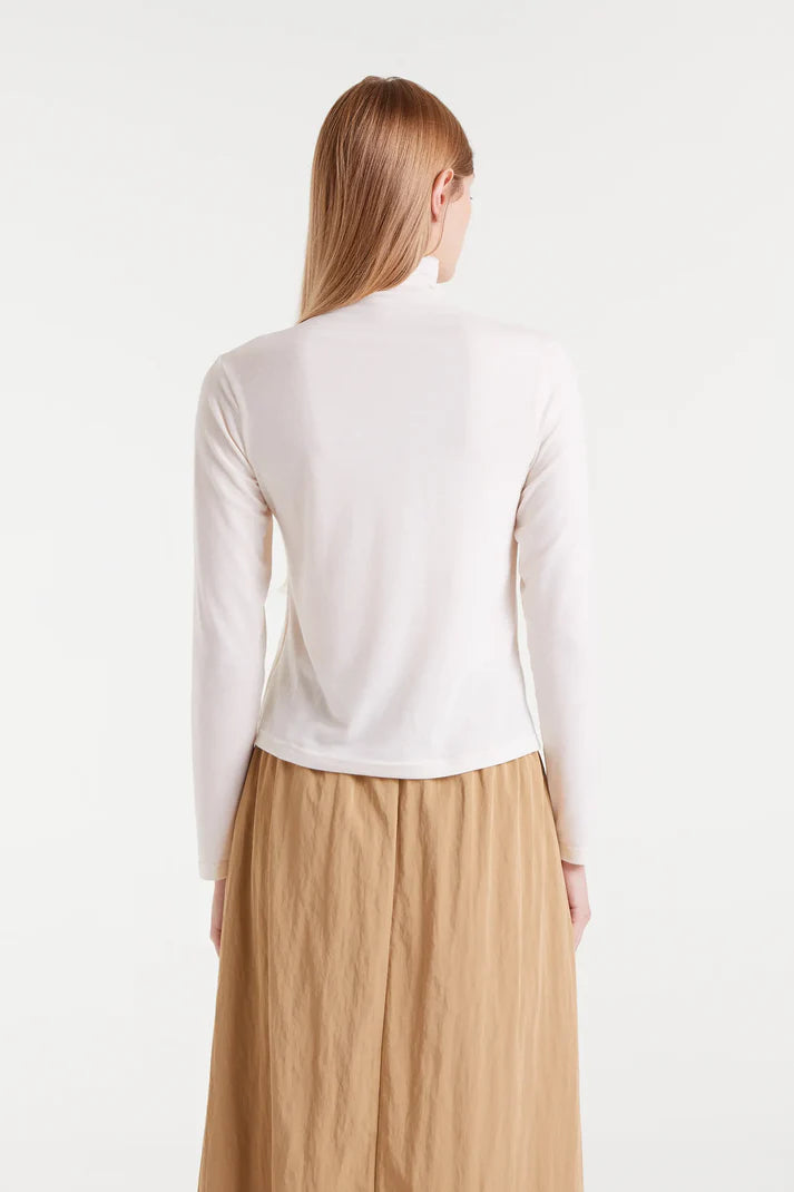 Maglietta a collo alto bianca