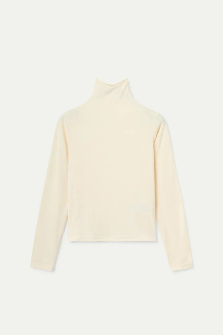 Maglietta a collo alto bianca