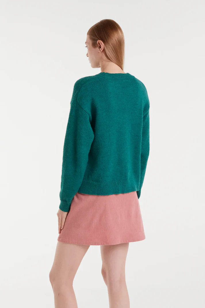 Maglione jacquard con stampa cane