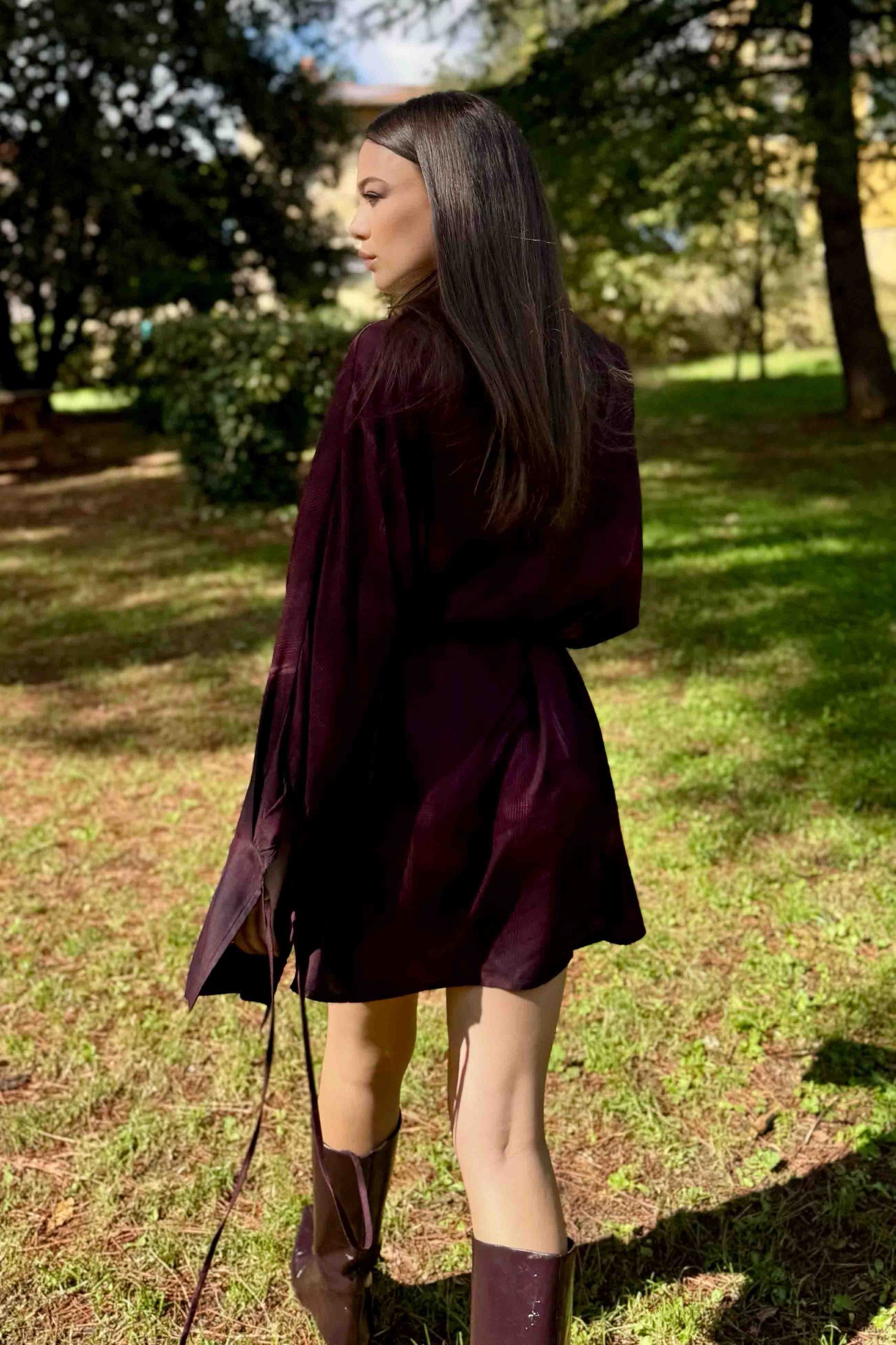 Abito Kimono Corto Rubino