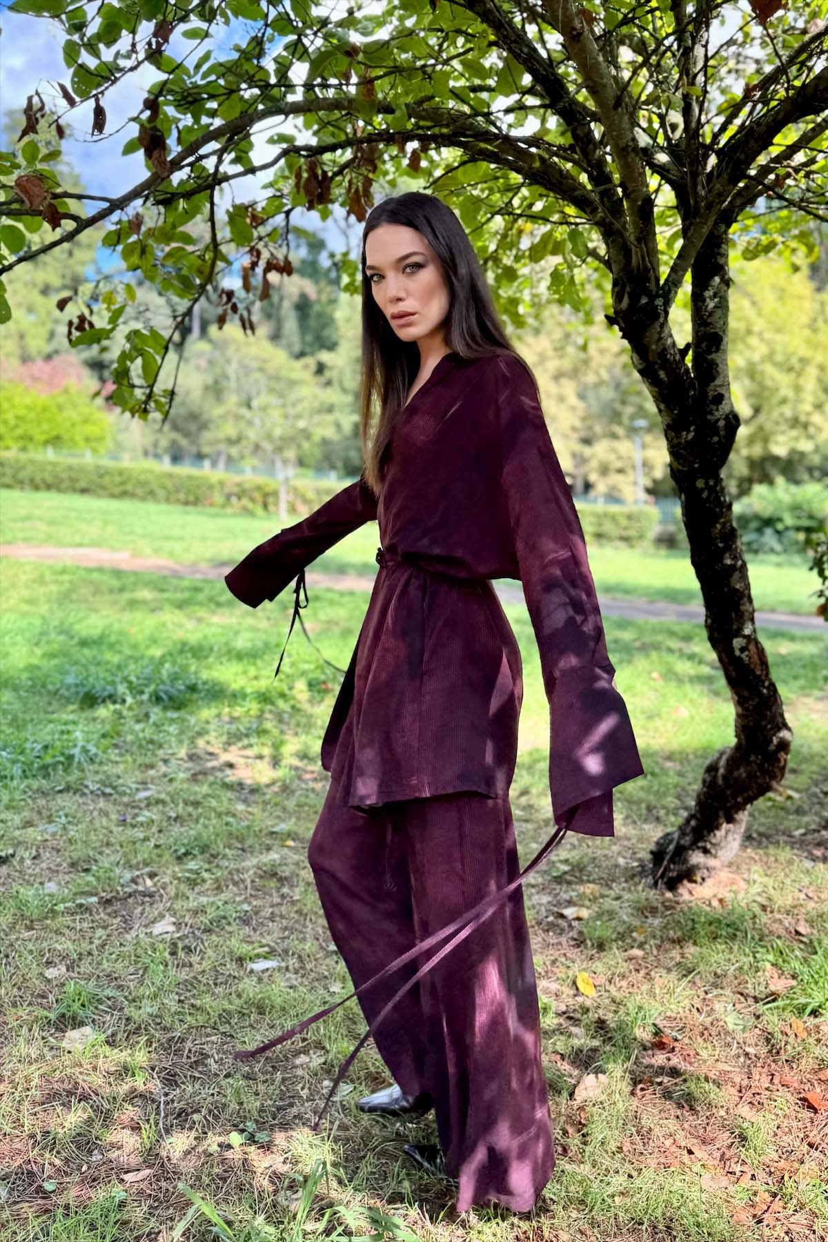 Pantalone a completo kimono Rubino