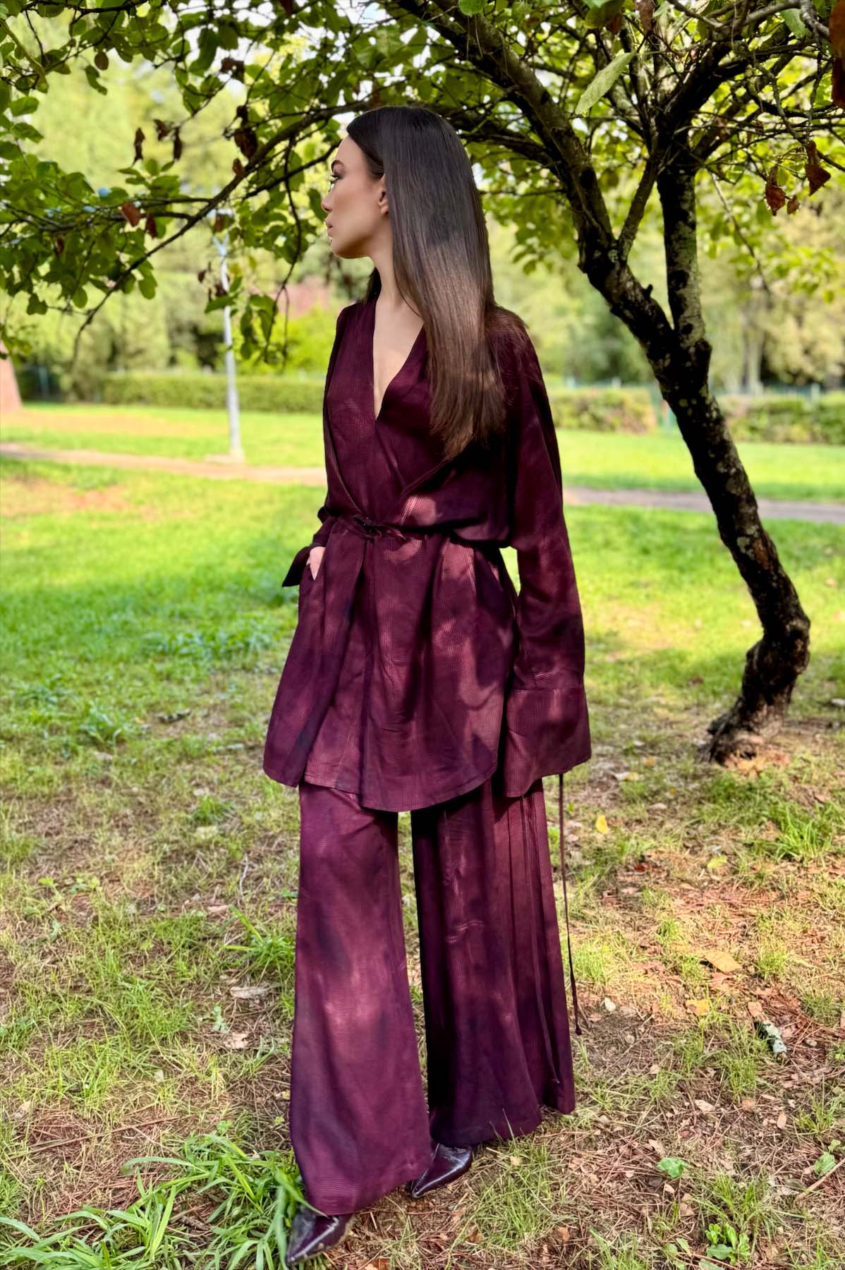 Pantalone a completo kimono Rubino