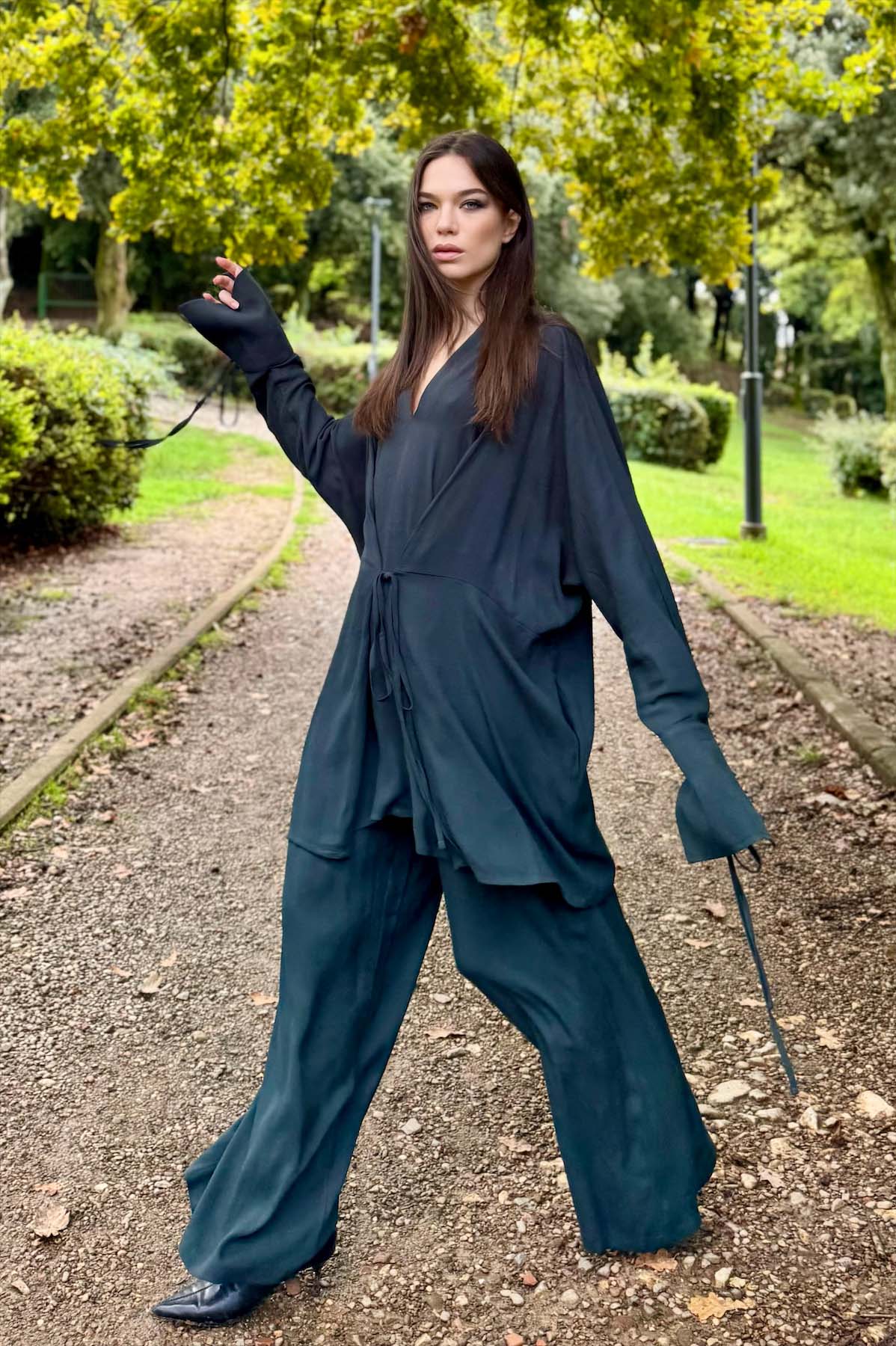 Pantalone a completo kimono Smeraldo