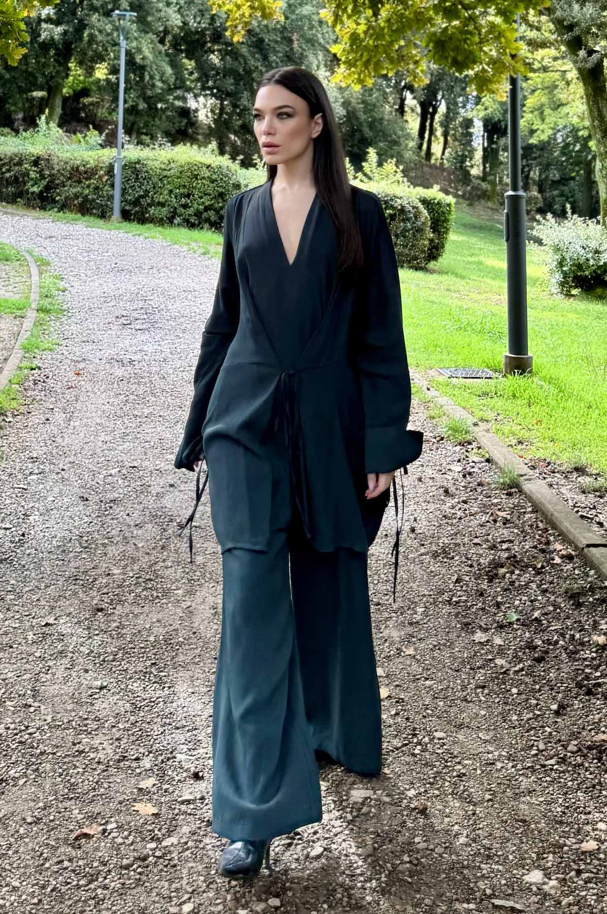 Pantalone a completo kimono Smeraldo