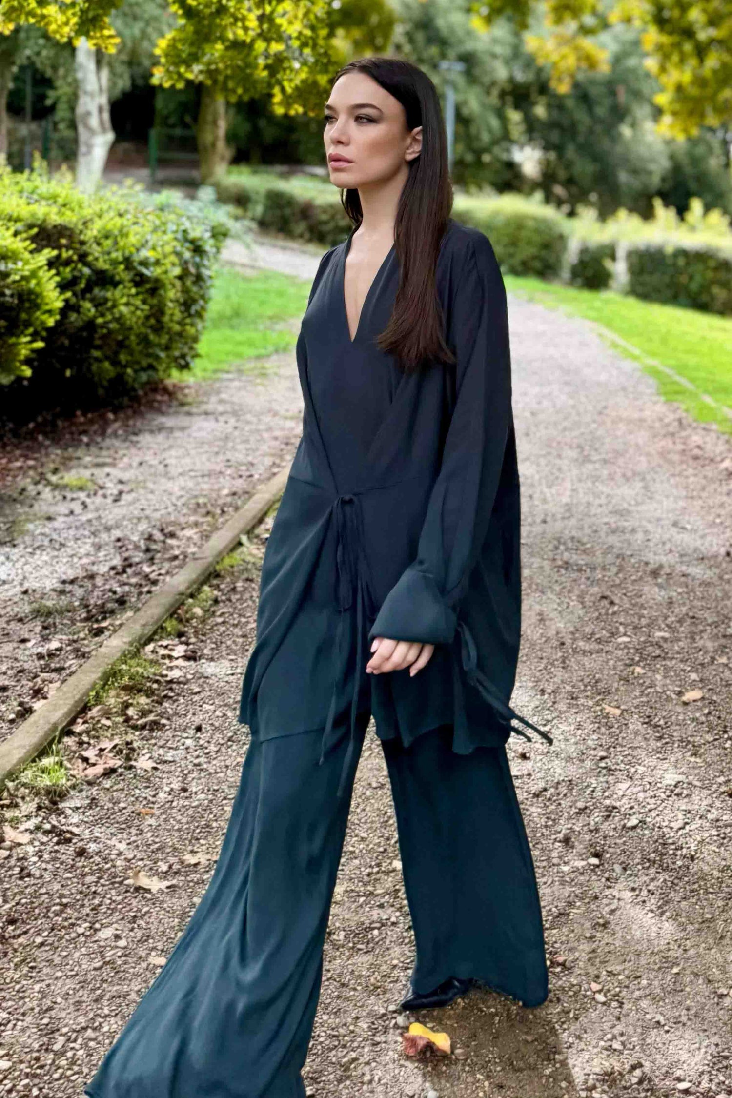 Pantalone a completo kimono Smeraldo