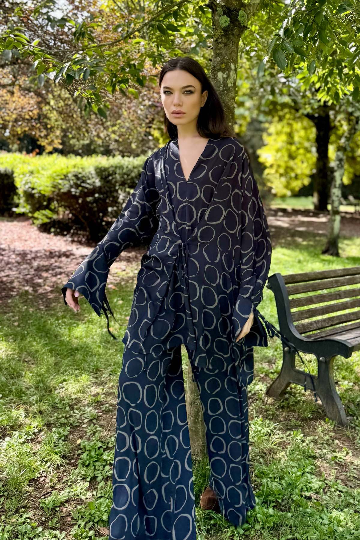 Pantalone a completo kimono Zaffiro