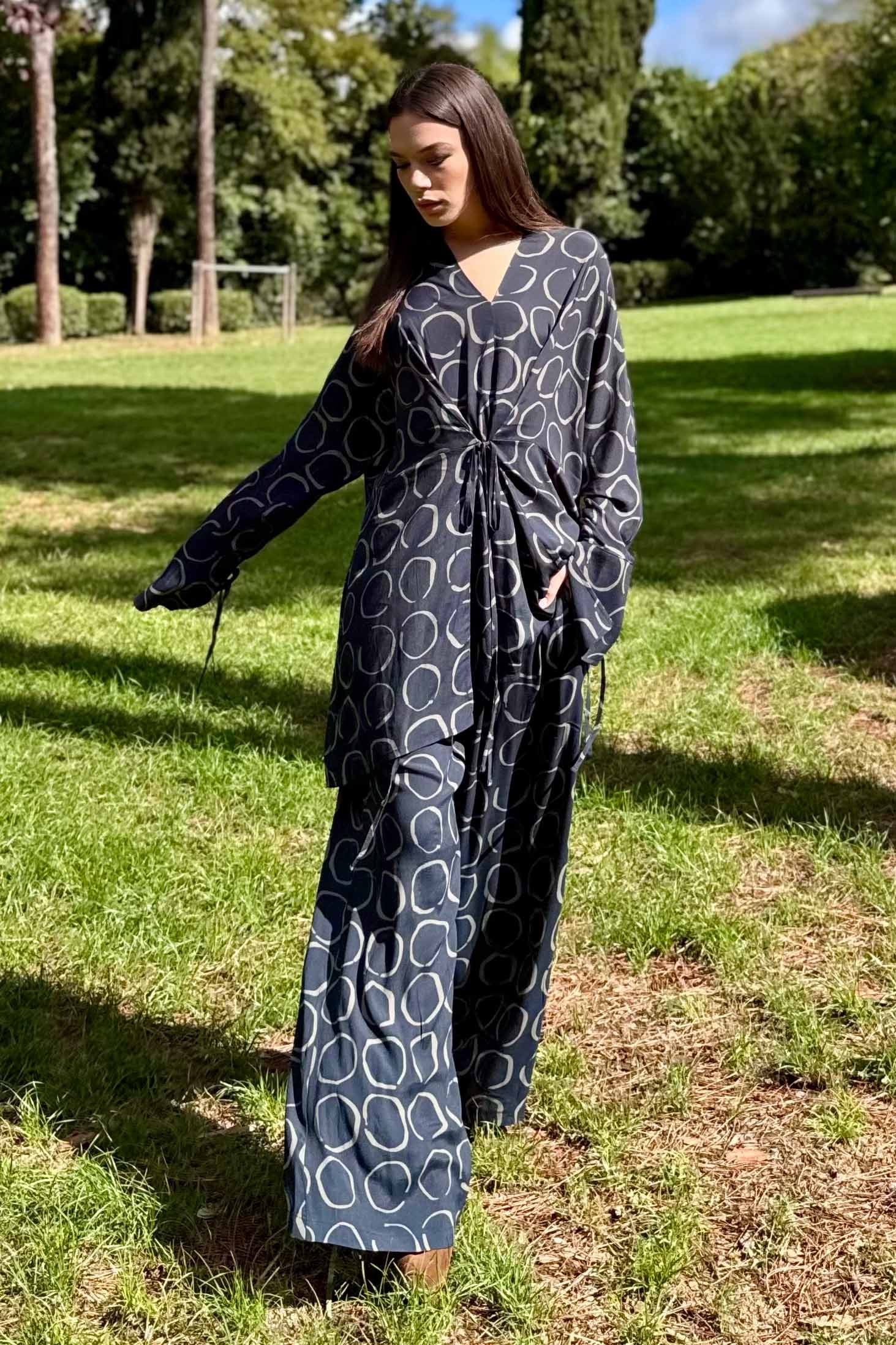 Pantalone a completo kimono Zaffiro