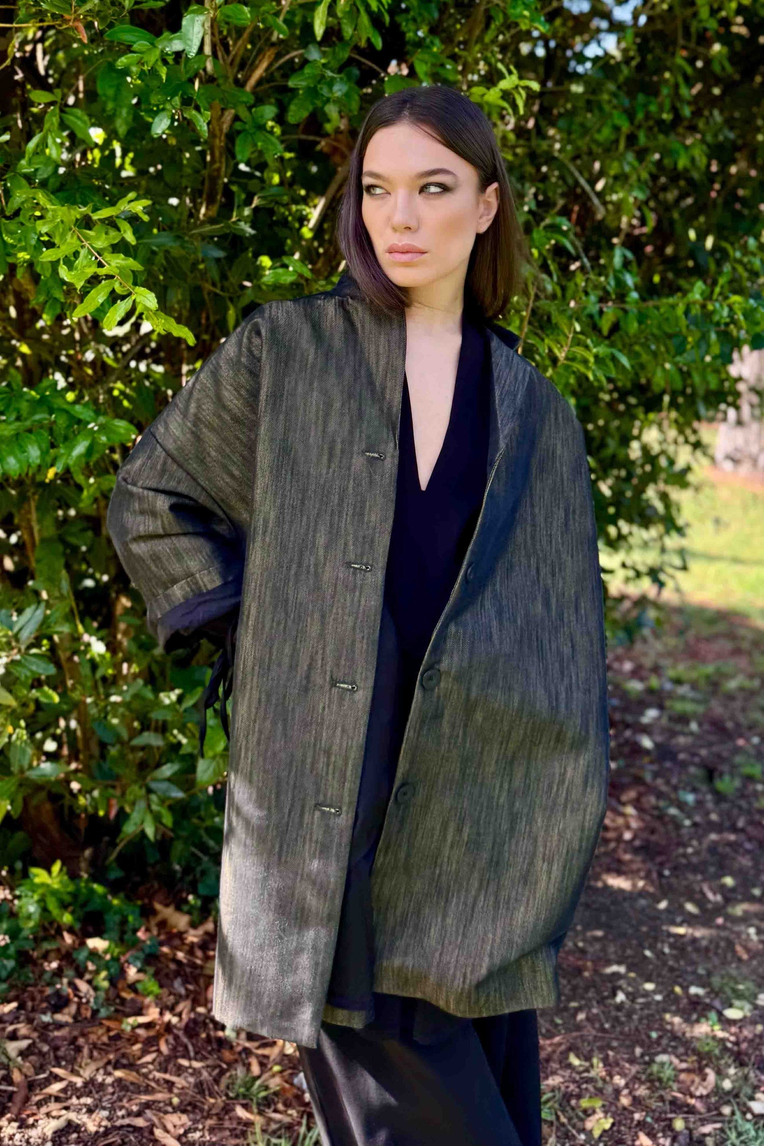 Giacca Kimono Denim Oro