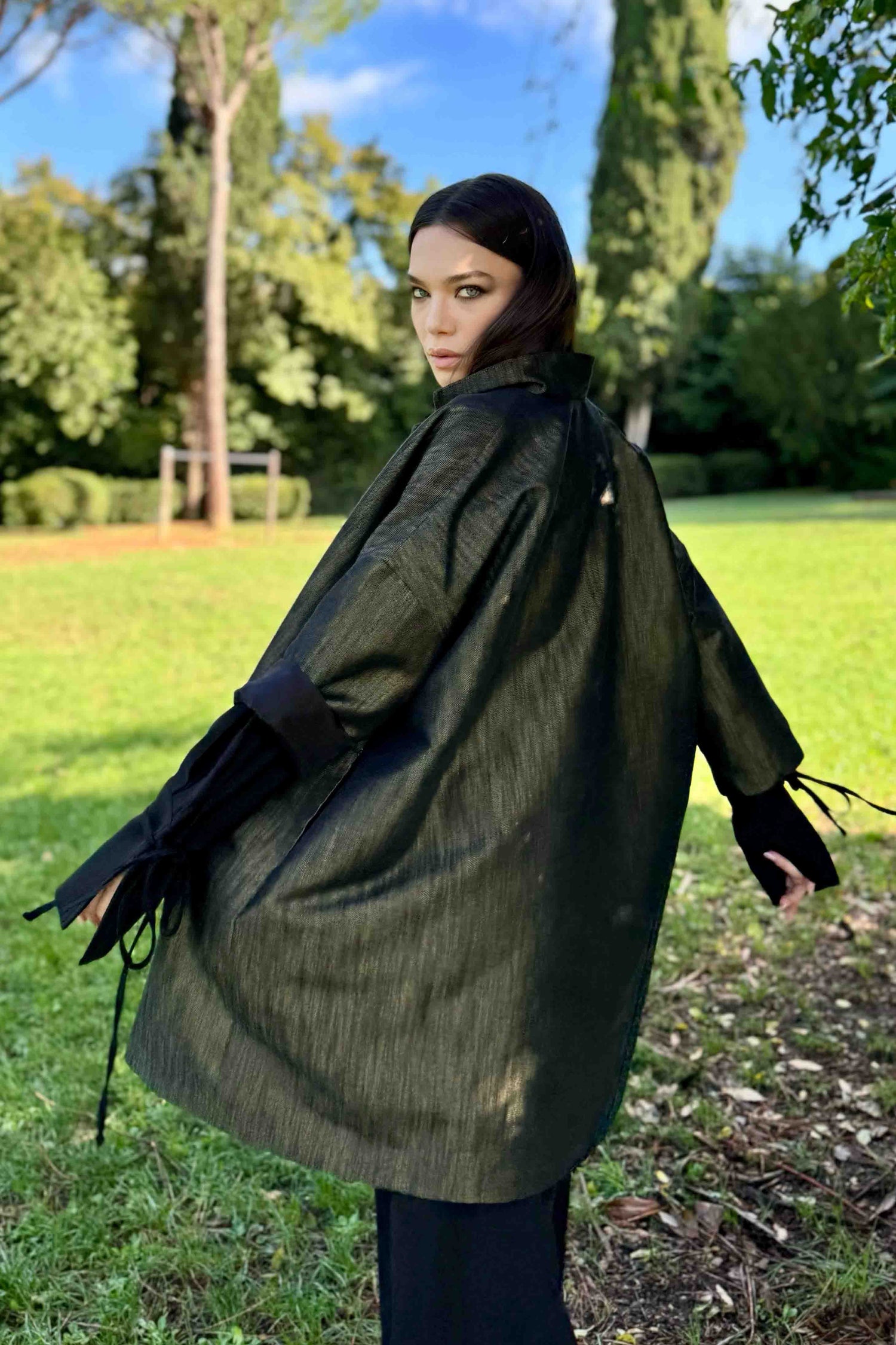 Giacca Kimono Denim Oro