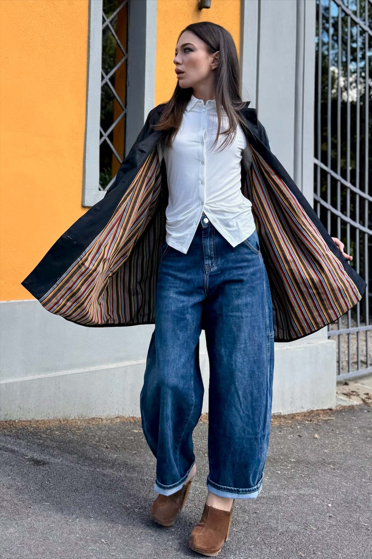 Giacca Kimono Denim Nero