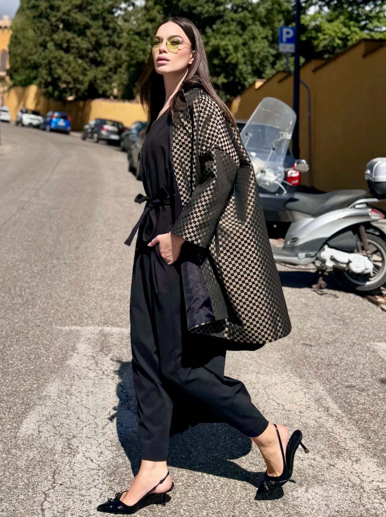 Giacca Kimono Checkered