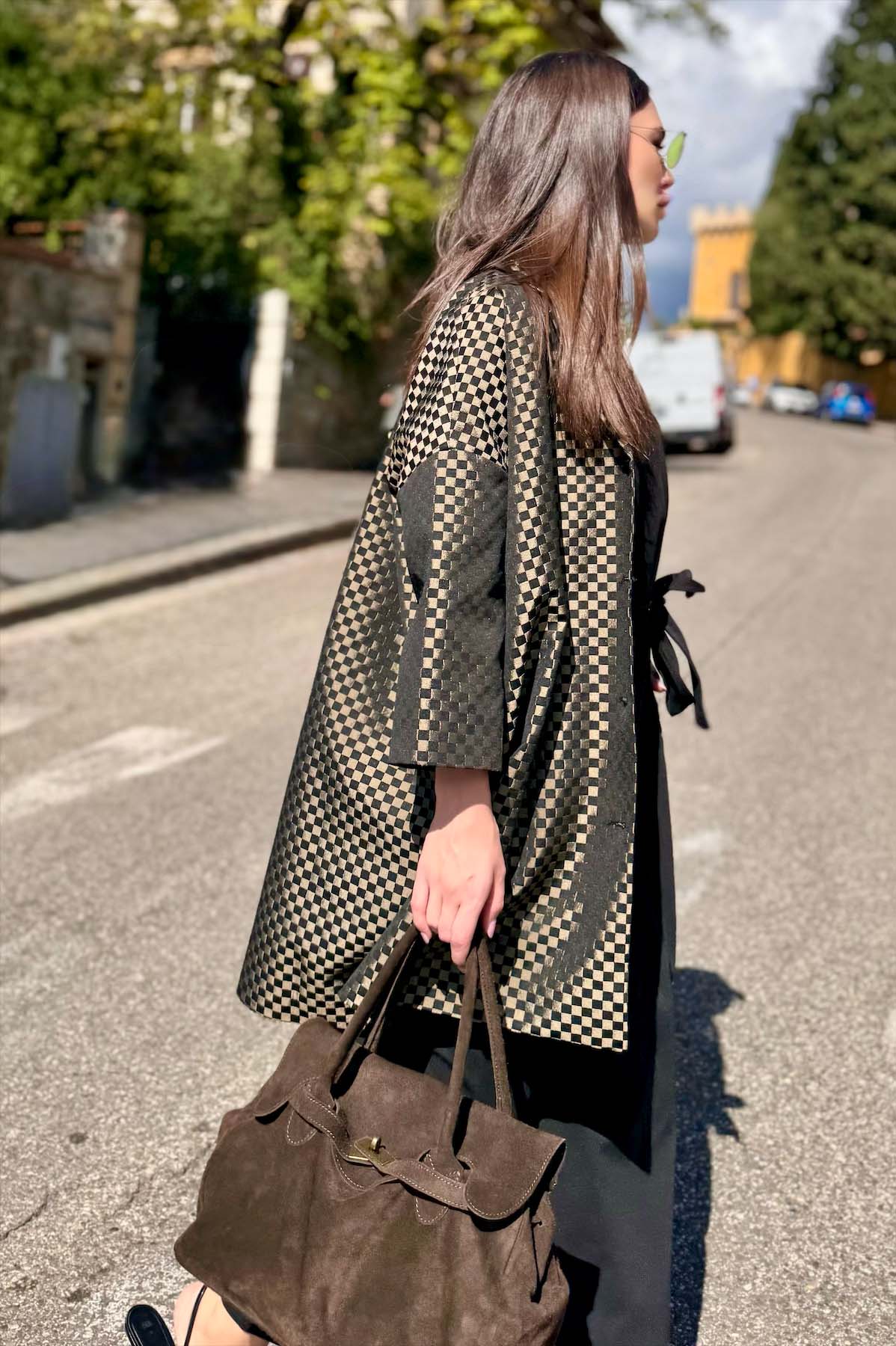 Giacca Kimono Checkered