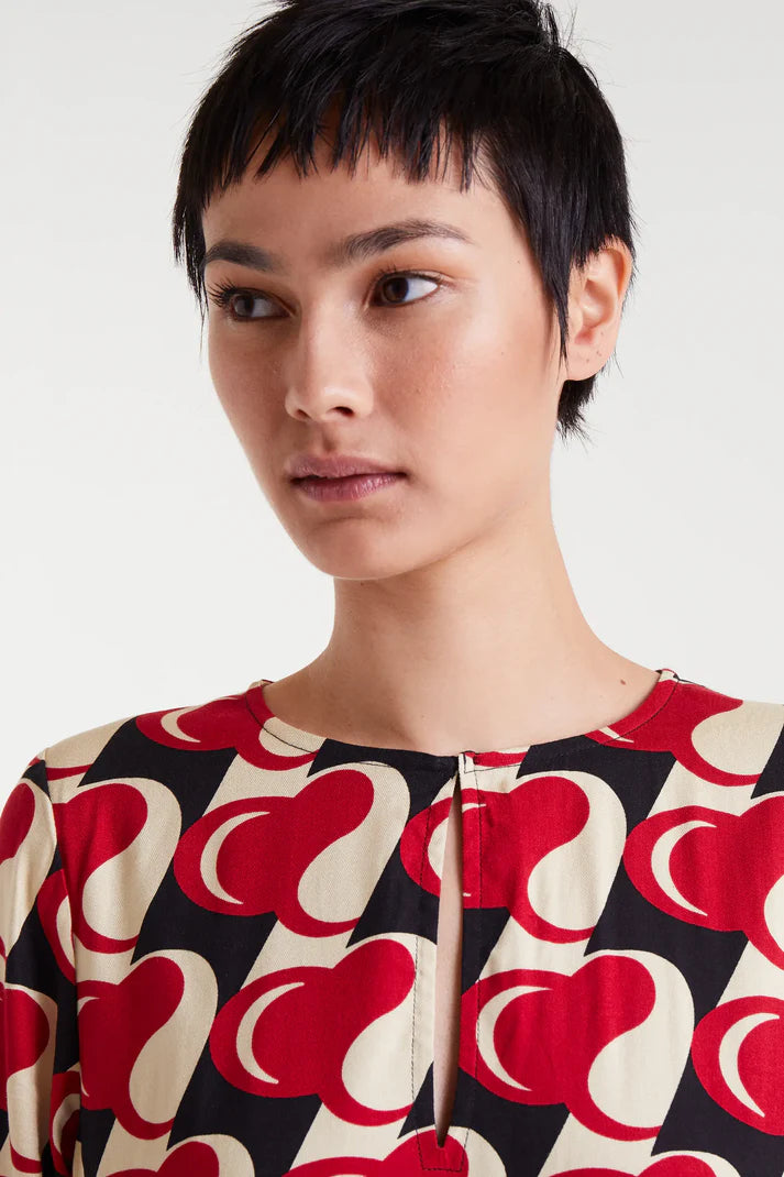 Abito corto con stampa Heart Attack