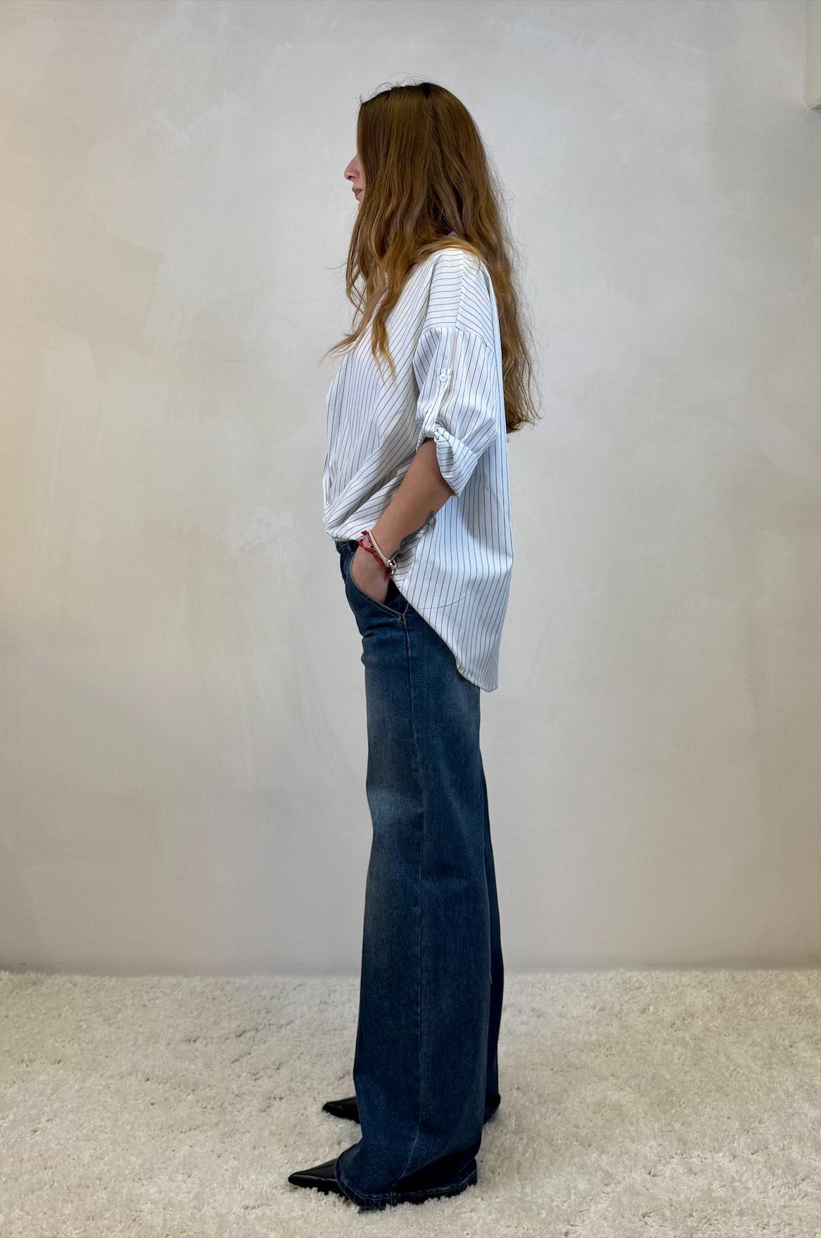 Jeans Dritto Tasche Americana