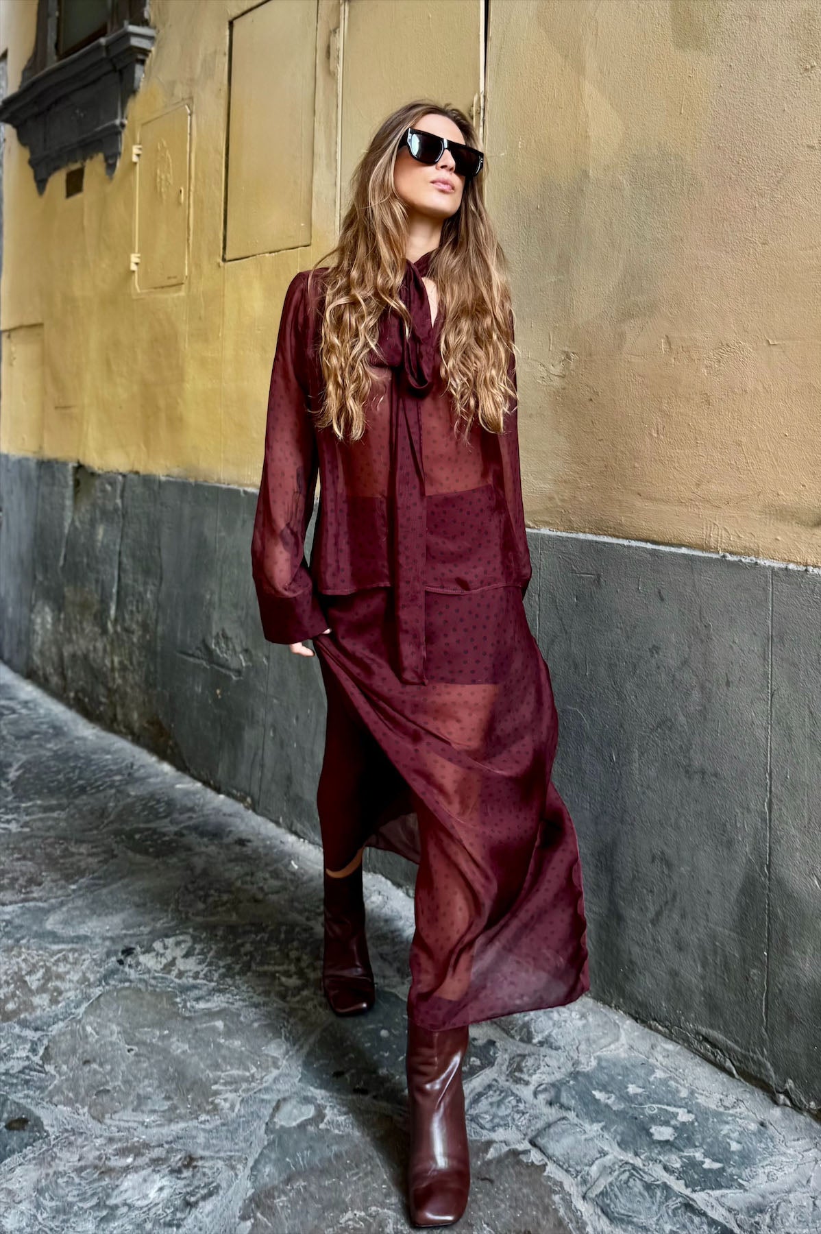 Blusa Pois trasparente