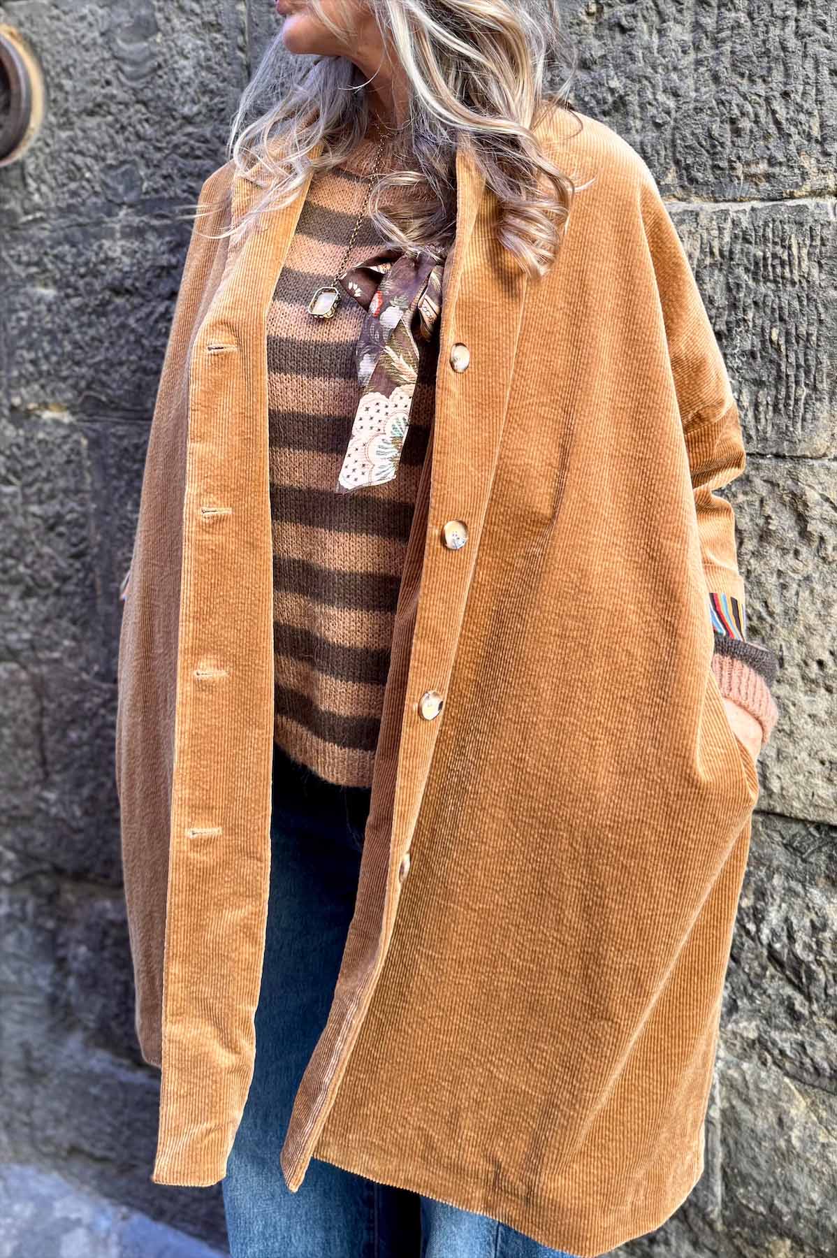 Giacca Kimono Velluto Imbottito