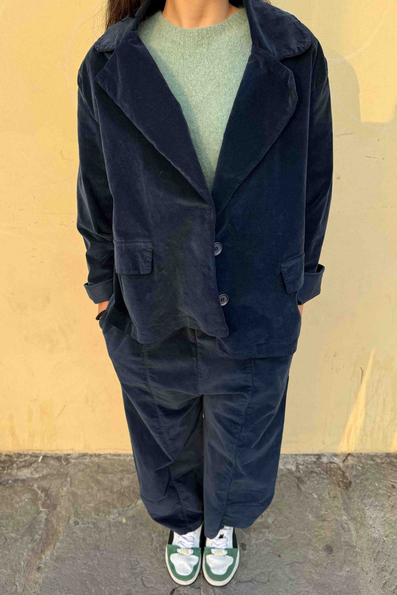 Giacca Svasata Velluto Liscio