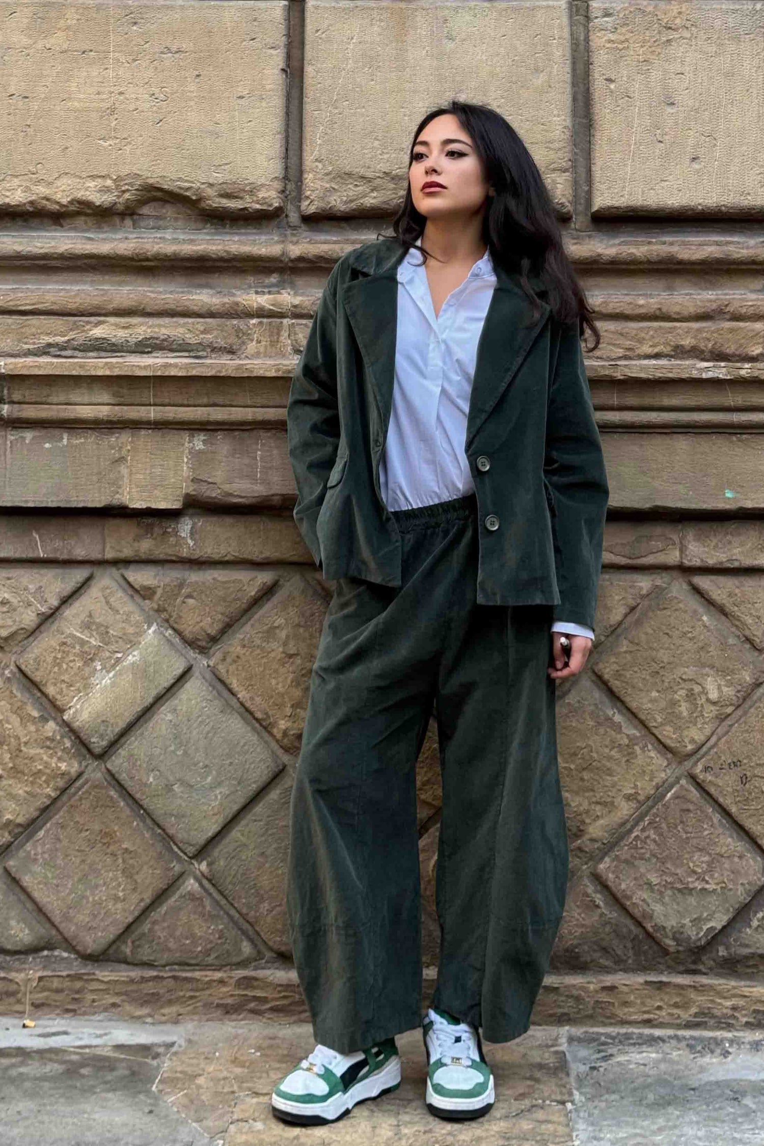 Giacca Svasata Velluto Liscio