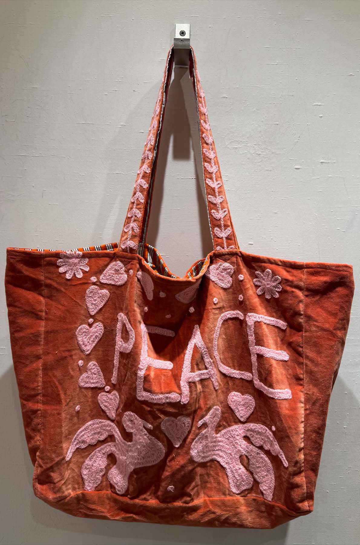 Shopper Double Velluto Ricamata