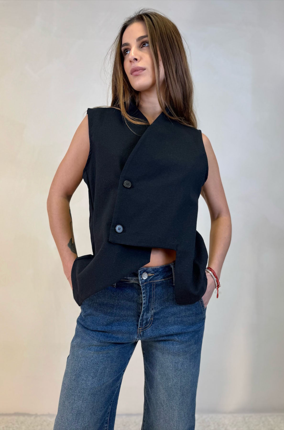gilet asimmetrico