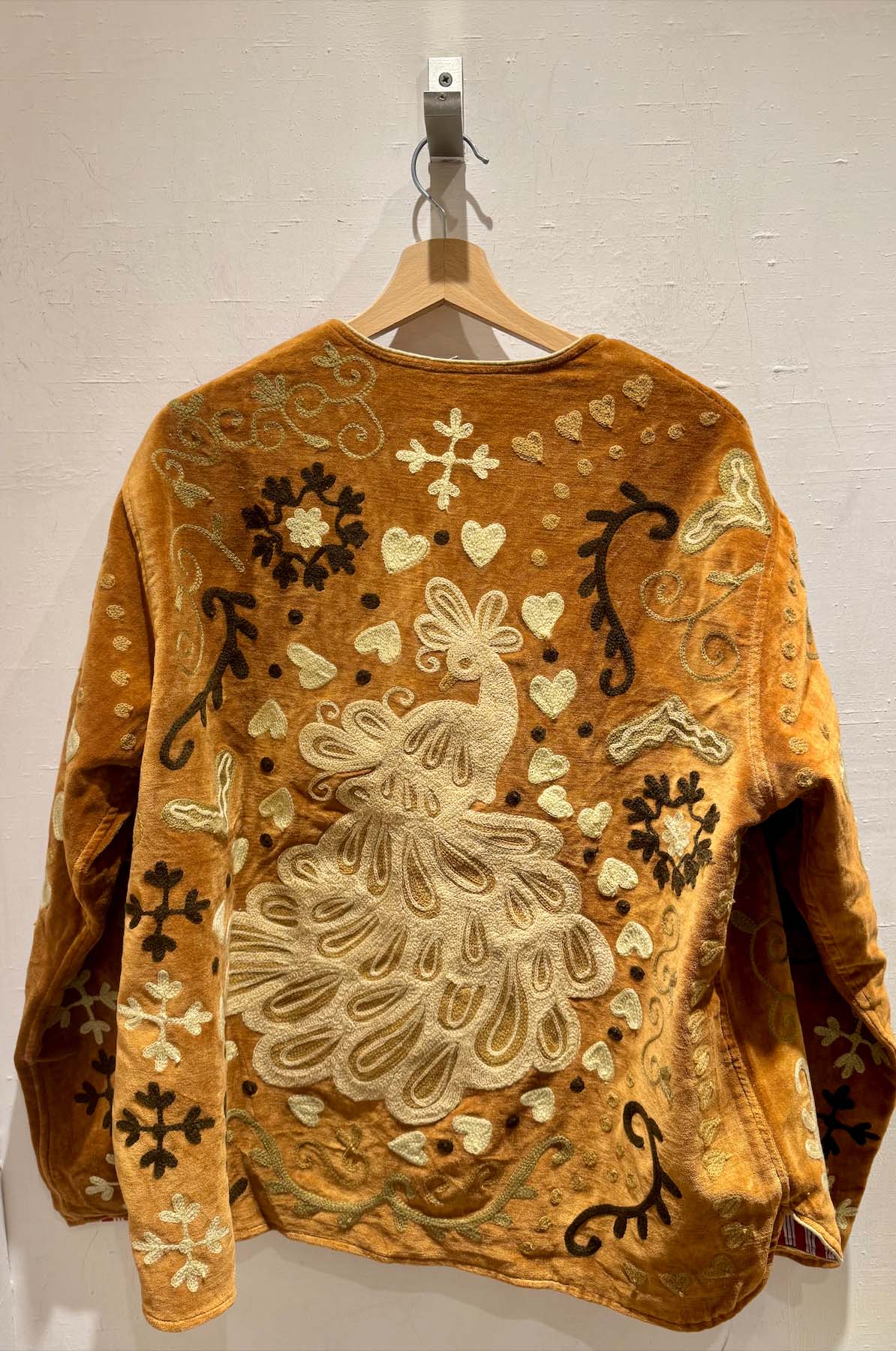 Giacca ricamata in Velluto Collo a V