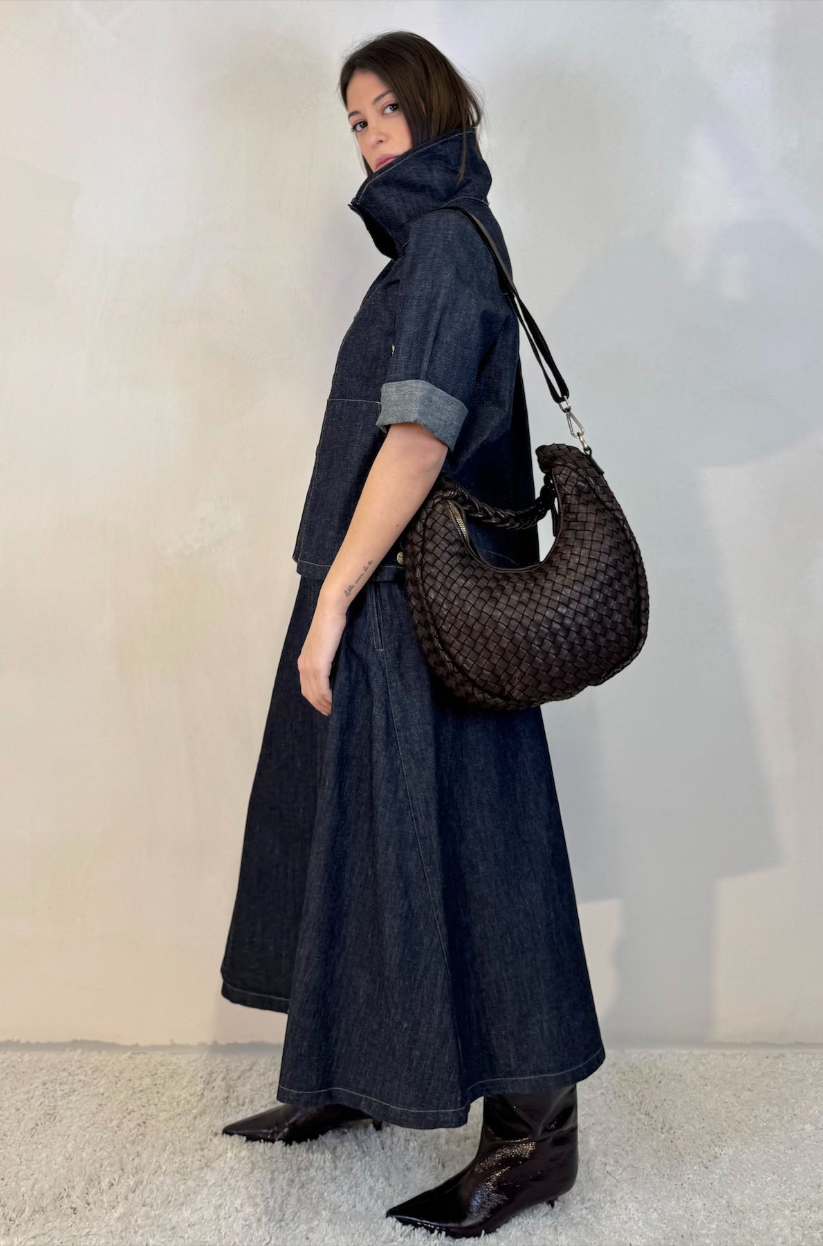 Borsa a Mezzaluna Intrecciata