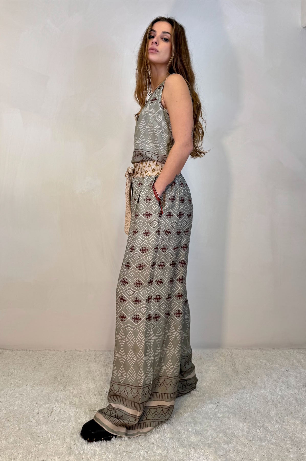 Pantalone Palazzo fantasia Geometrica Tribale