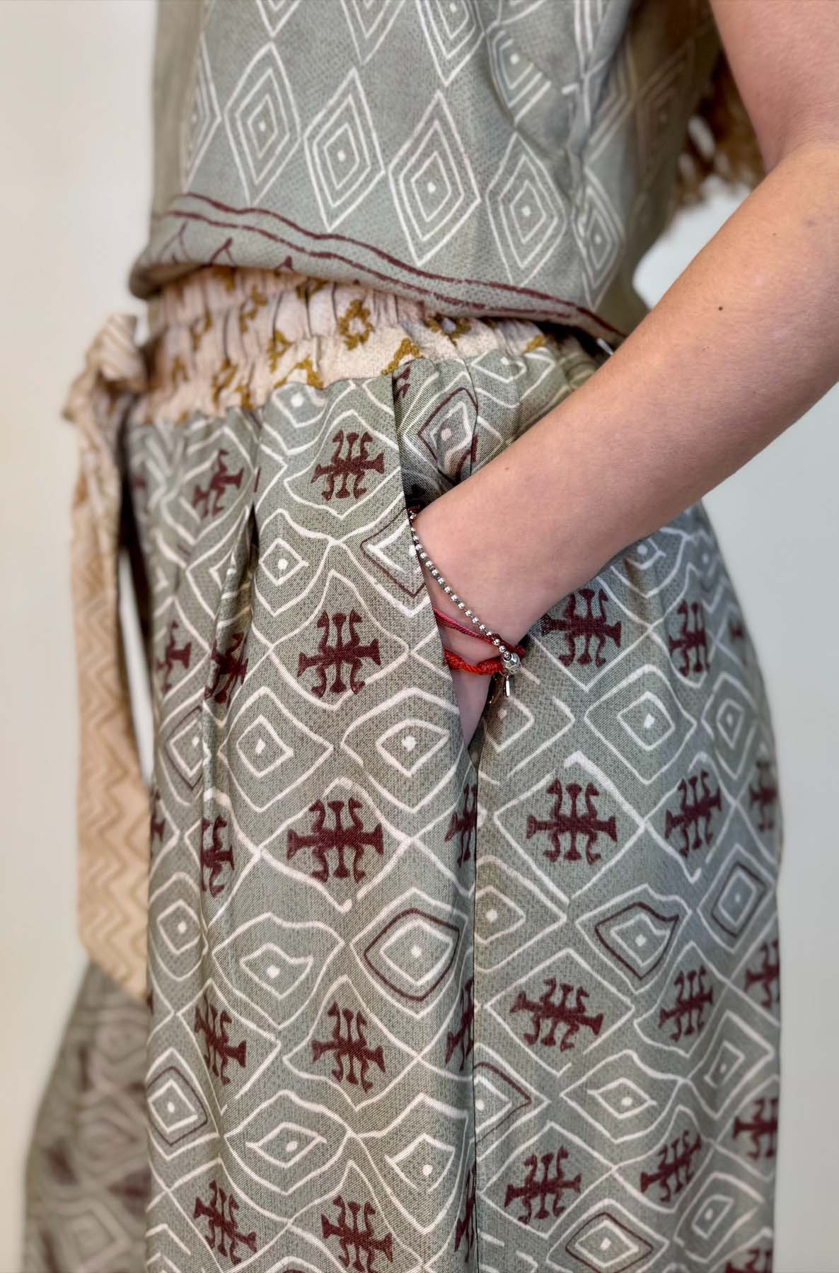 Pantalone Palazzo fantasia Geometrica Tribale