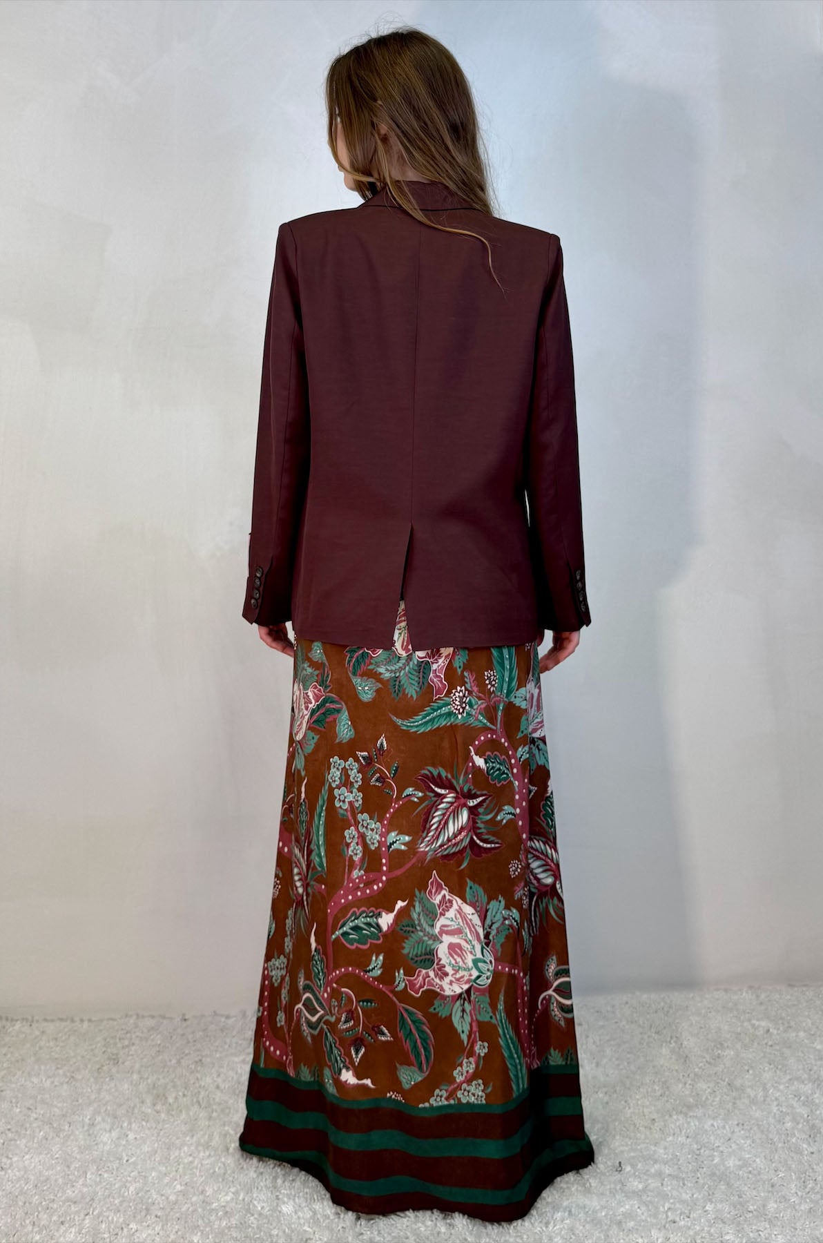 Blazer Monopetto con Fodera Floreale