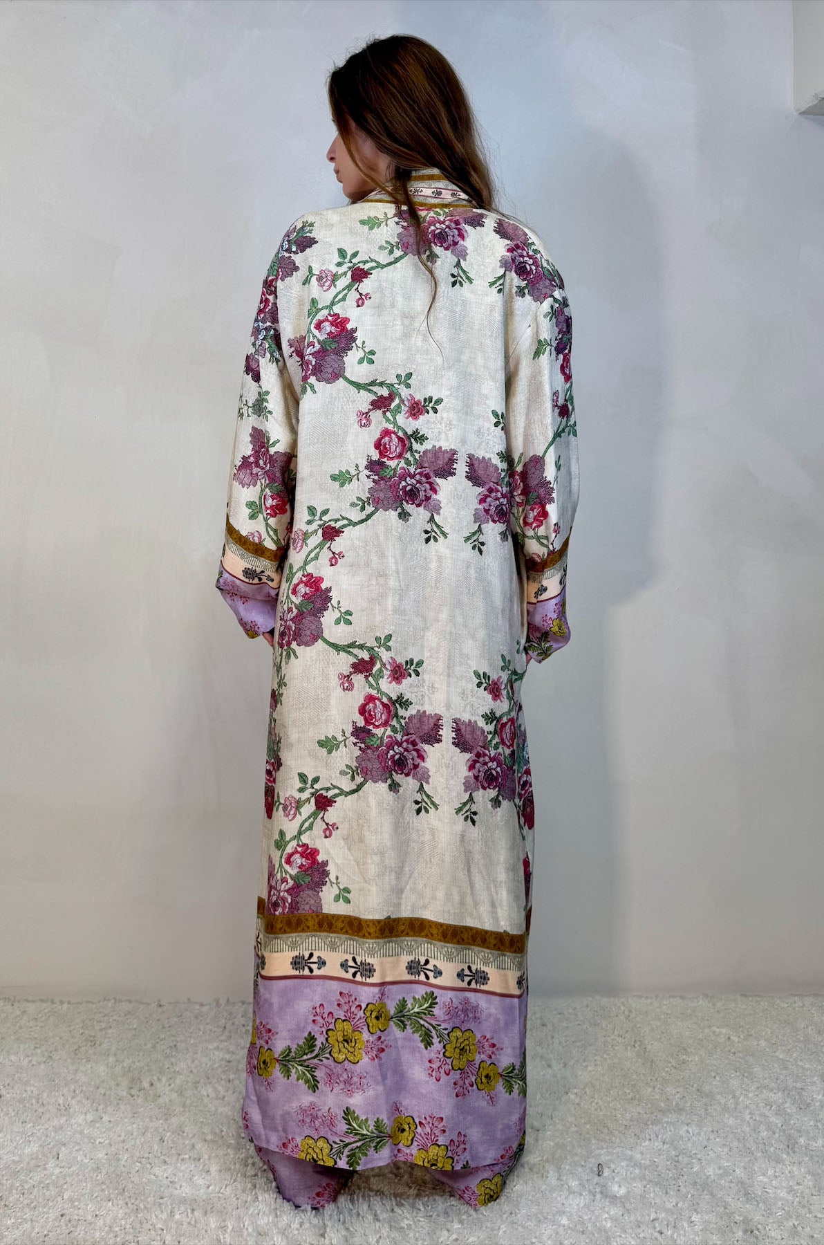 Kimono Lungo Fantasia Peonie