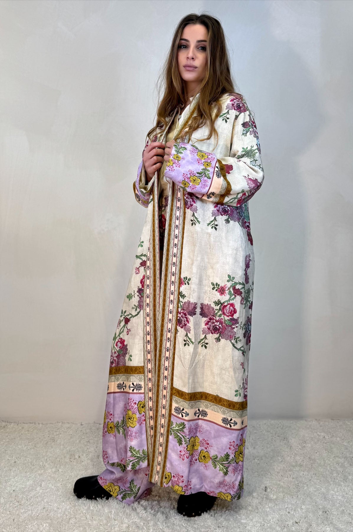 Kimono Lungo Fantasia Peonie