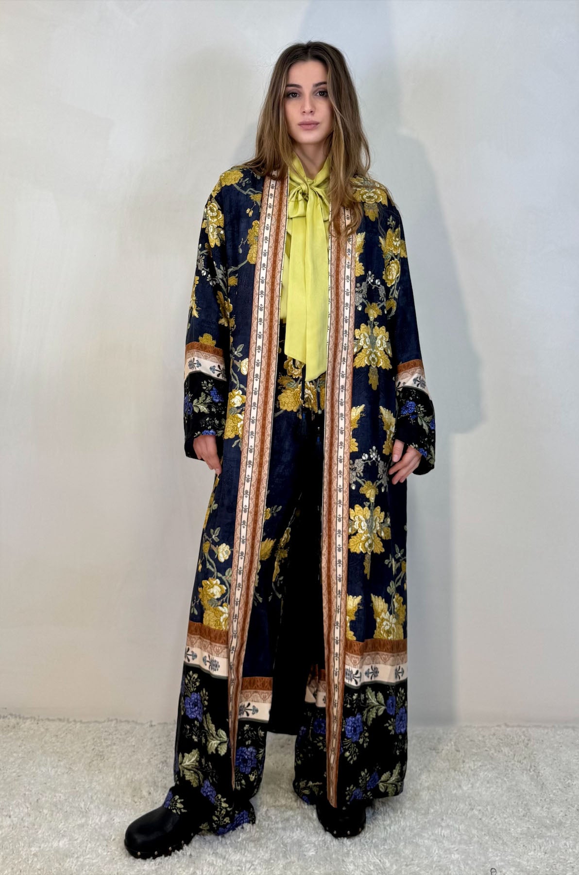 Kimono Lungo Fantasia Peonie