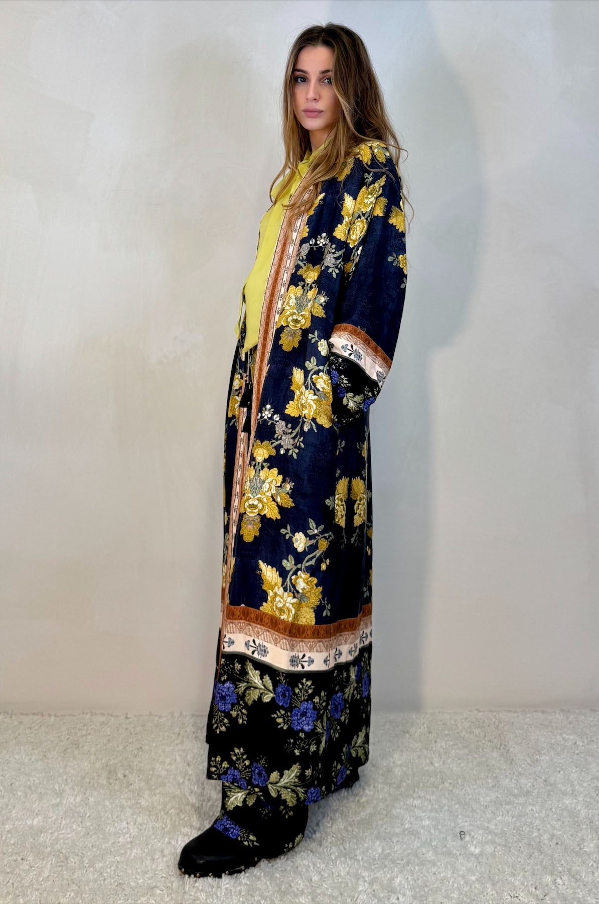 Kimono Lungo Fantasia Peonie