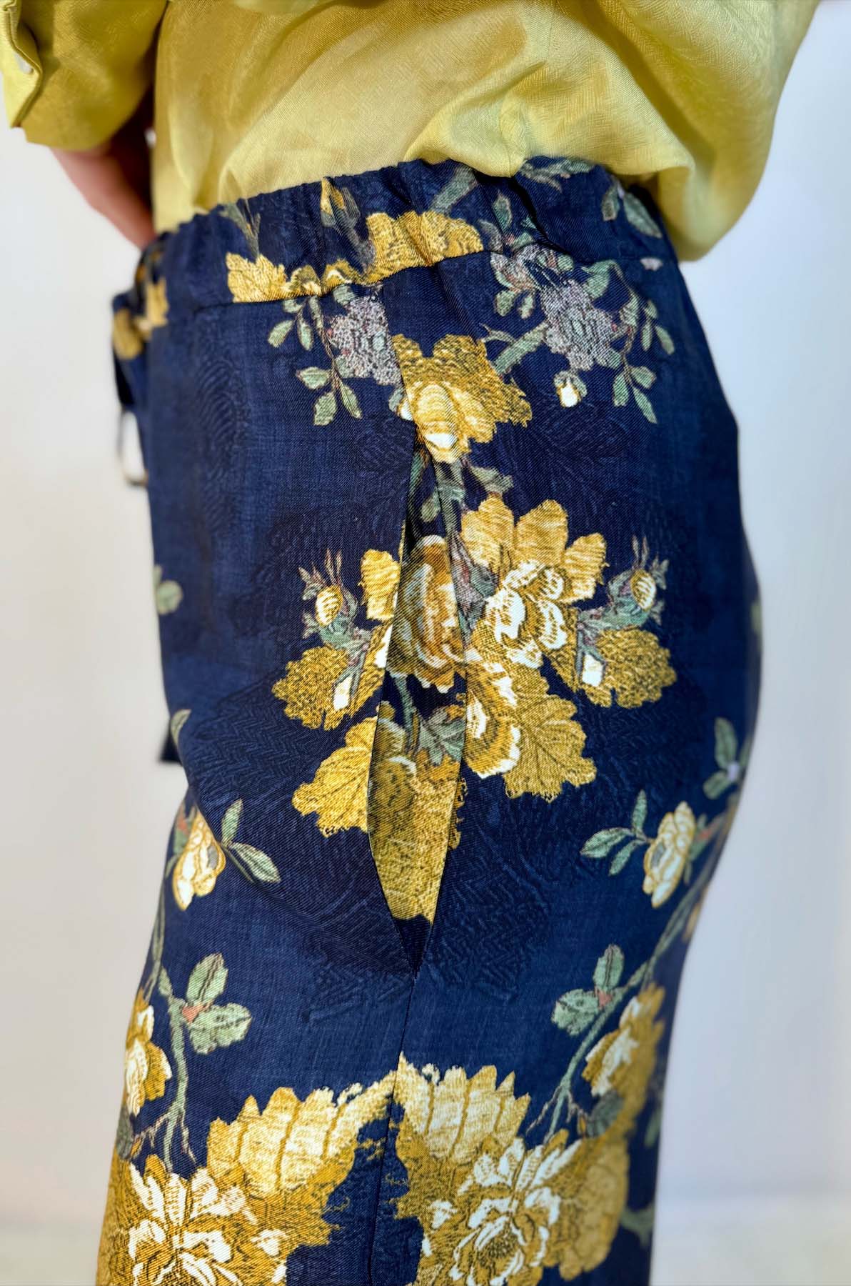 Pantalone Palazzo Fantasia Peonie