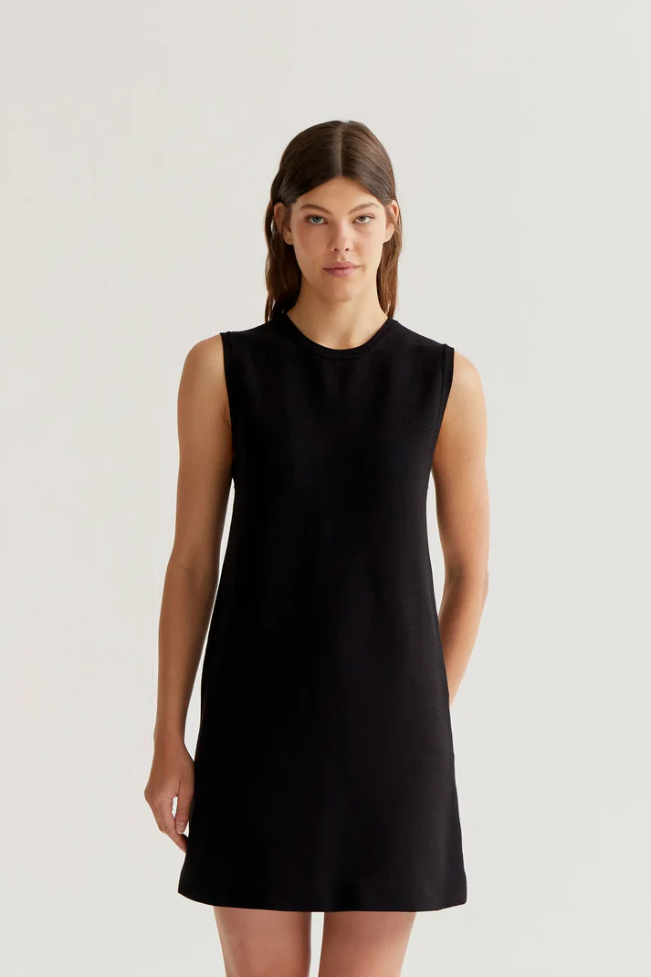 Vestito corto in maglia nero