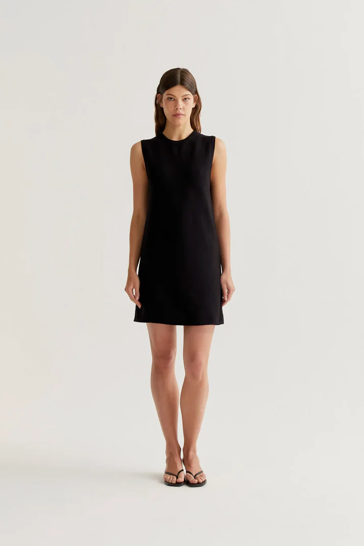 Vestito corto in maglia nero