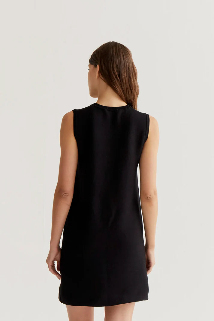 Vestito corto in maglia nero