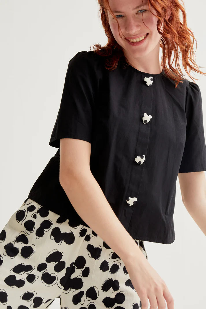Camicia con bottoni a cuore